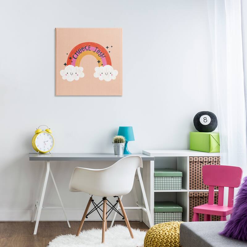 Stupell Choose Joy Happy Rainbow Canvas Wall Art Design By Sarah Hickman