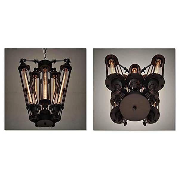 Shop 8 Light Loft Black Vintage Industrial Steampunk Chandelier