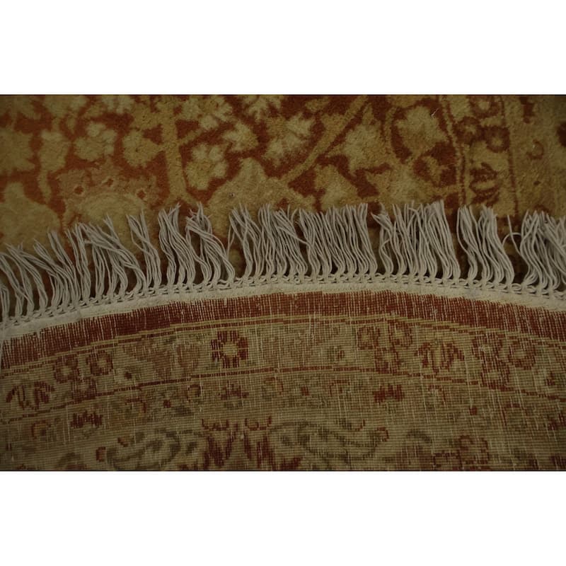 Hand Knotted Oriental 100% Wool Carpet Traditional All-Over Oranges & Rust Ziegler Area Rug - 5' 2'' X 5' 2''