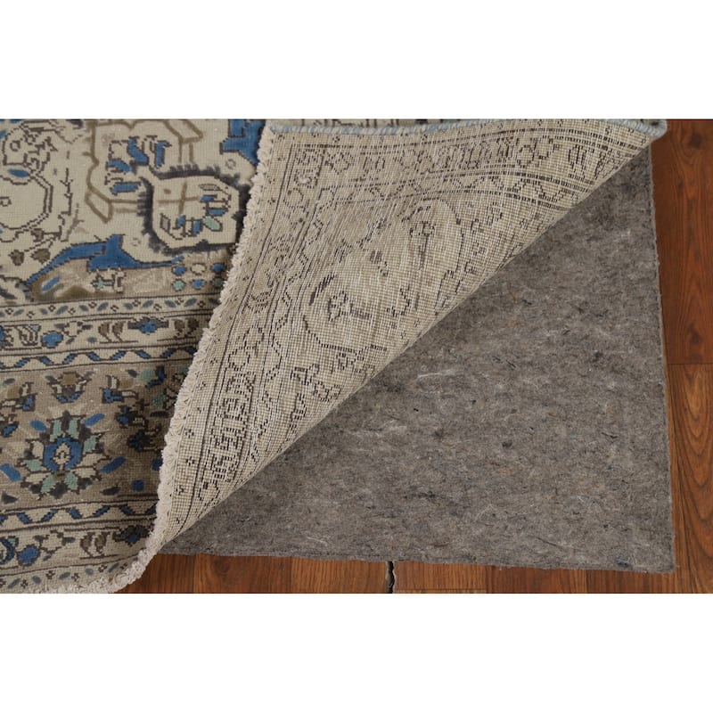 Ivory Tabriz Persian Area Rug Hand-Knotted Wool Carpet - 6'3"x 9'5"