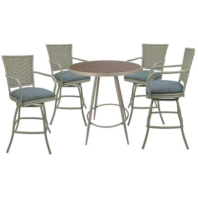 Outdoor/Indoor Metal Pub Set - Erin 30" Swivel Bar Stools - 30" Seat Bar Height