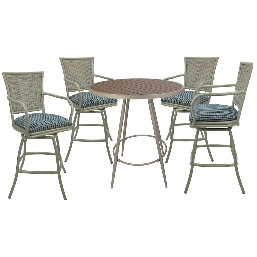 Outdoor/Indoor Metal Pub Set - Erin 30" Swivel Bar Stools - 30" Seat Bar Height