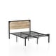 preview thumbnail 10 of 8, Furniture of America Aramana Industrial Two-tone Steel Platform Bed Light Grey Oak - Full
