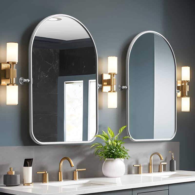 Iron Frame Arched Wall Mirror Vanity Mirror - 36*24