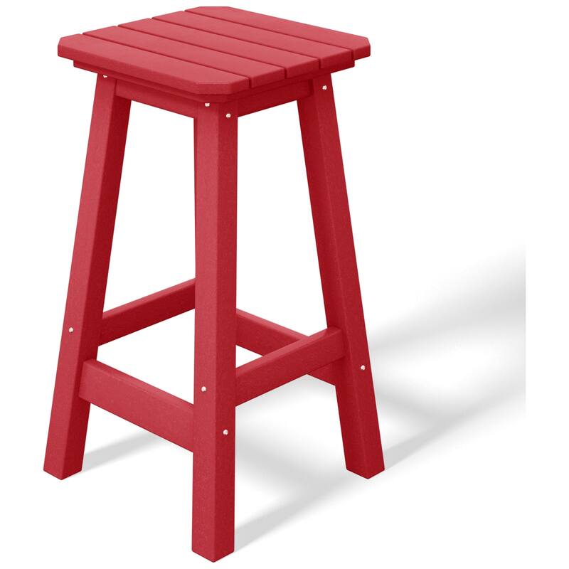 Laguna Hdpe All Weather Outdoor Patio 24" Square Counter Stool (Set Of 3)