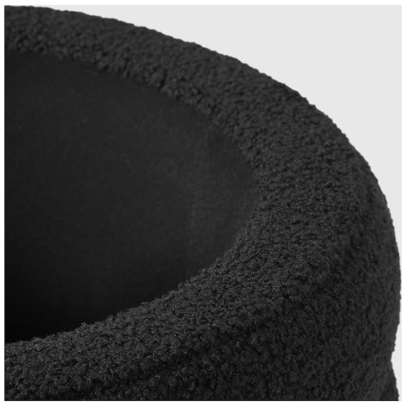 Bayville 16" Tall Sherpa Round Ottoman With Storage