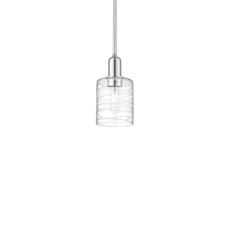 Innovations Lighting 716-1S-10-5 Cobbleskill Pendant Cobbleskill 5" - Polished Chrome / Deco Swirl