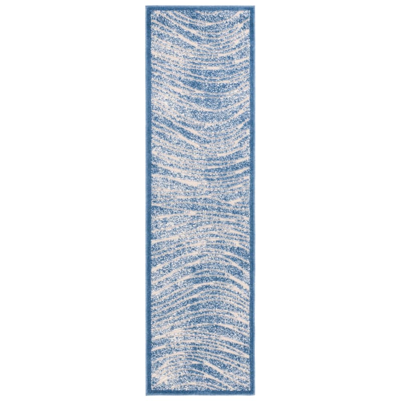 SAFAVIEH Cottage Yadviga Transitional Indoor/Outdoor Rug - 2'3" x 8' Runner - Blue