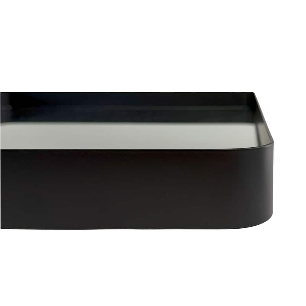 24" Rounded Rectangular Metal Frame Mirror in Matte Black - 24