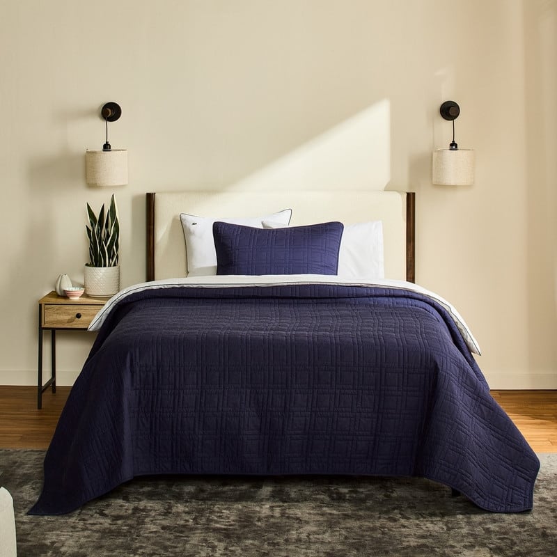 Lacoste Cotton Logo 3-Piece Quilt Set