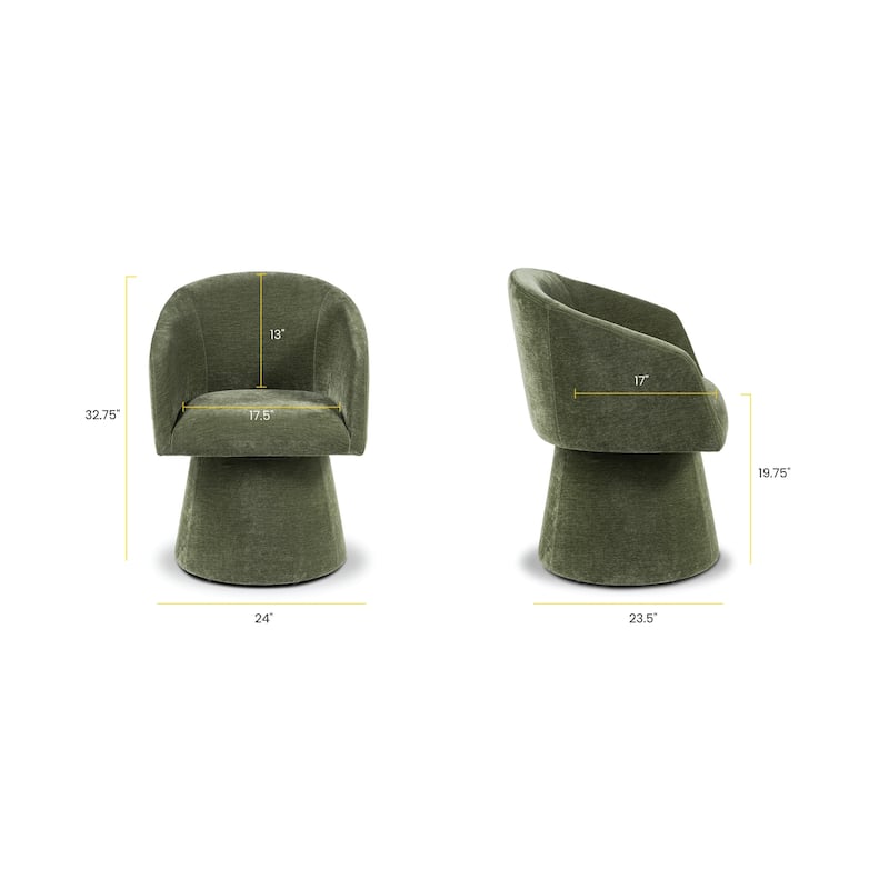 Poly and Bark Malone Swivel Dining Chair in Sagano Green