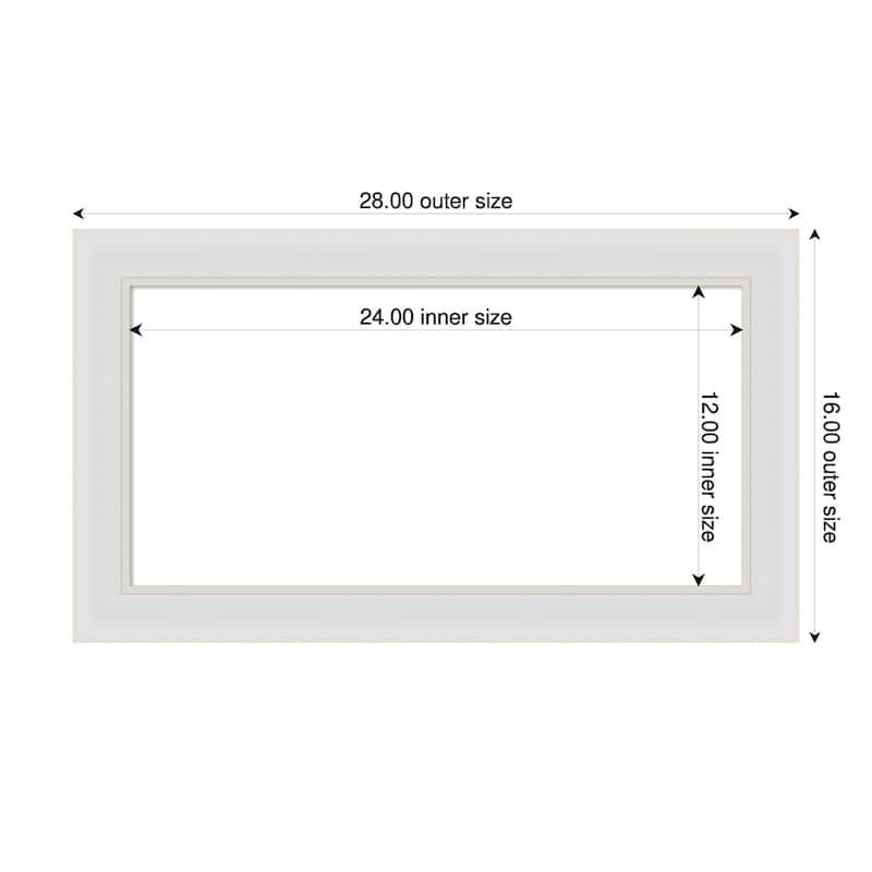 Amanti Art Flair Polished Nickel Framed Dry Erase Magnetic Board - 28 x 16 in - Flair Soft White