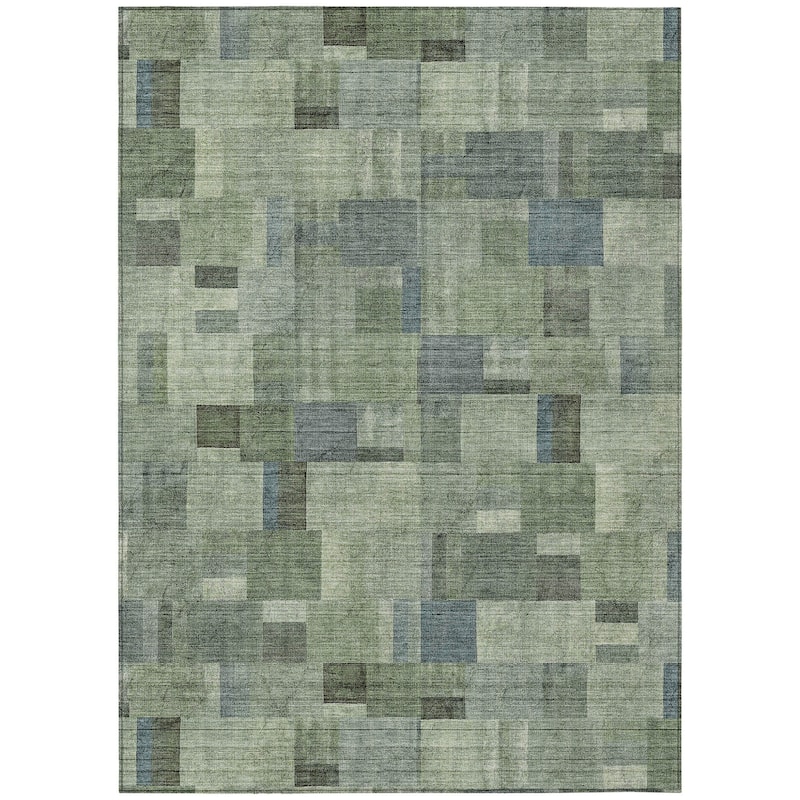 HomeRoots Geometric Transitional Rectangle Outdoor Rug