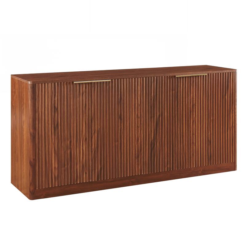 Modern Wavy Sideboard, Curved Contour Design Storage Cabinet