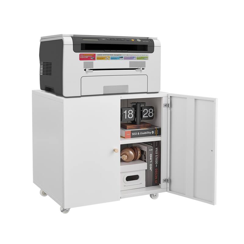 Printer Stand with Wheels, Mobile Filing Cabinet