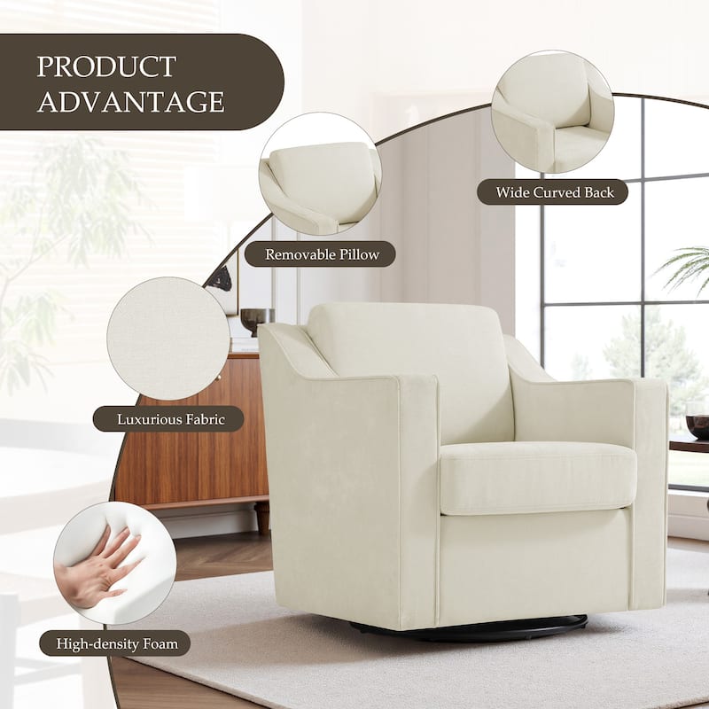 Modern Swivel Upholstered Armchair Accent chair Set of 2