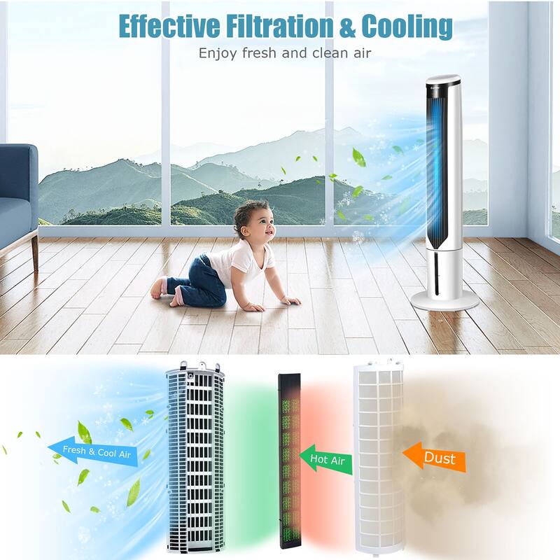 Costway 41'' Evaporative Air Cooler Quiet Cooling Oscillating Fan with - See Details