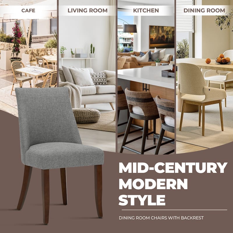 RENEWLINE Contemporary Dining Chair（Set of 2/4/6 - Upholstered Backrest & Wood Frame