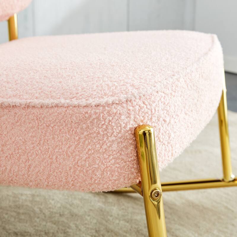 PU/Teddy suede material cushioned rocking chair with metal legs