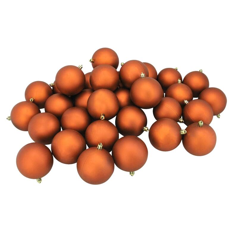32ct OrangeShatterproof Christmas Ball Ornaments 3.25" (80mm) - Orange