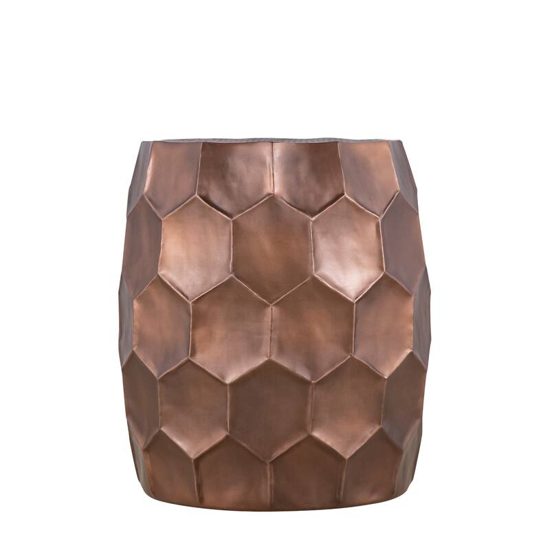 Modern Contemporary Aluminum material End Table, Side Table with Glossy Diamond-Patterned Base