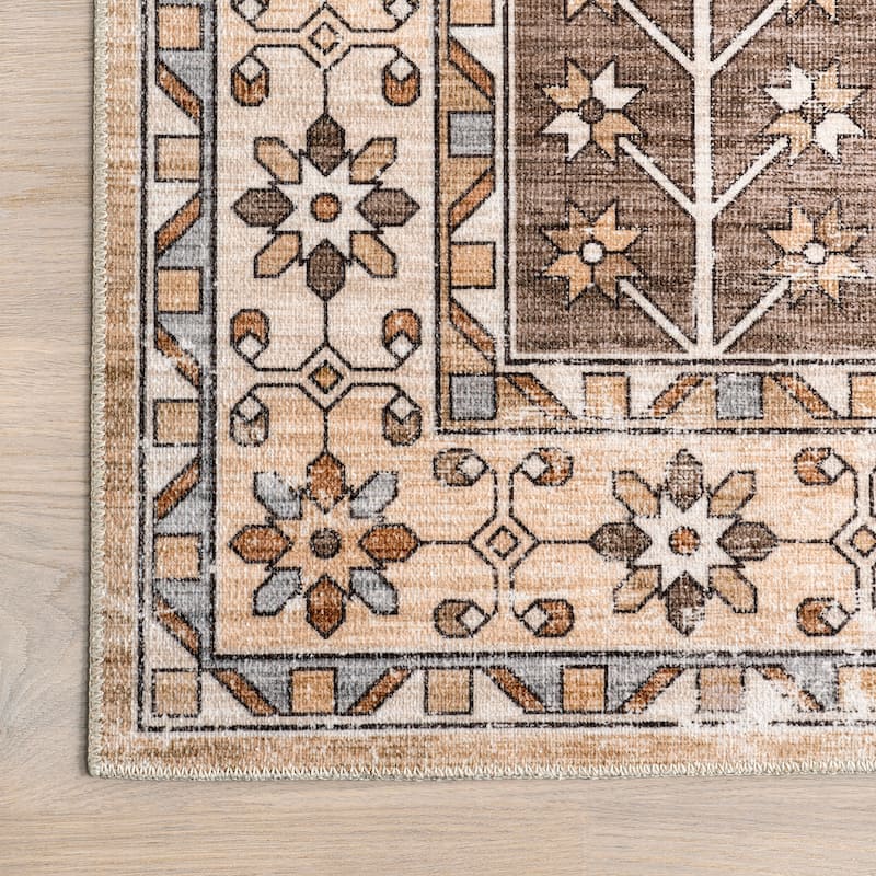 Nuloom Pavani SplashGuard Vintage Bordered Machine Washable Area Rug