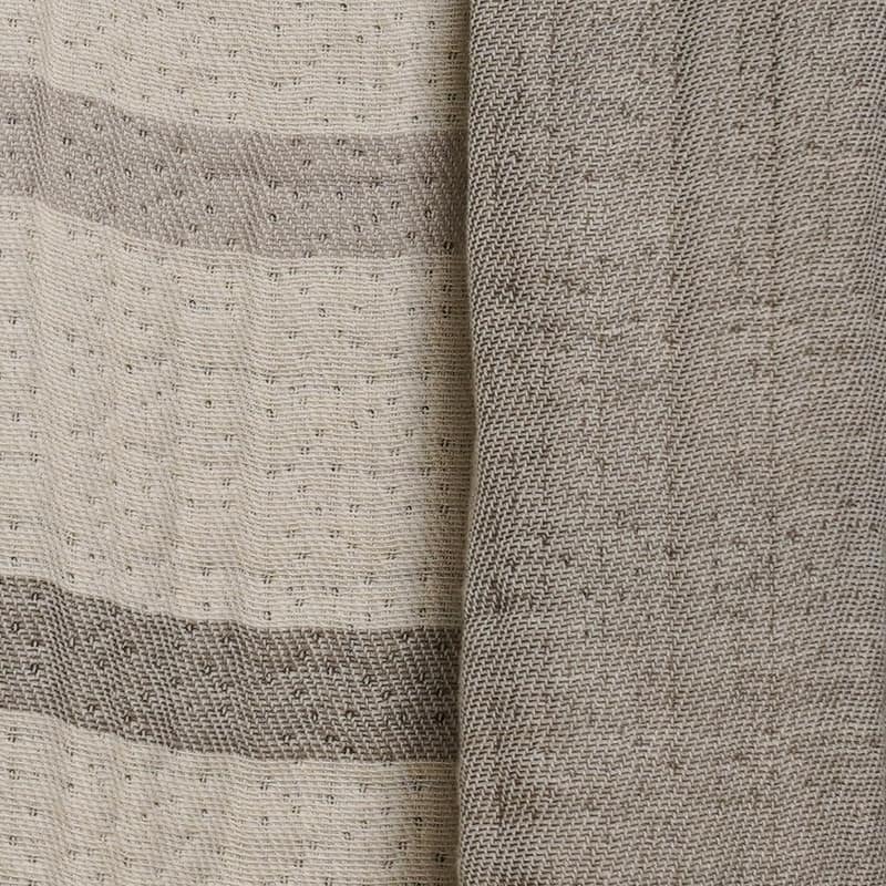 Farm to Home Horizon Stripe Cotton Blanket, Reversible Design - Full/Queen - Pearl Coastal