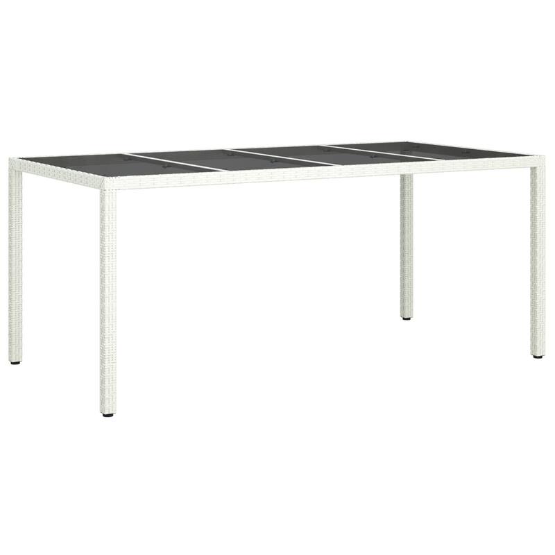 vidaXL Patio Table 74.8" Tempered Glass and Poly Rattan Table Multi Colors - 74.8 x 35.4 x 29.5 in