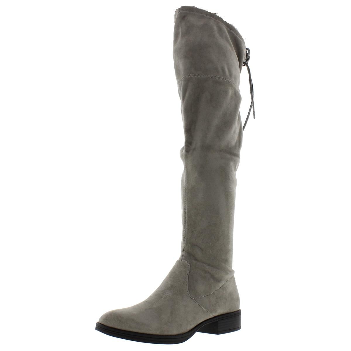 faux suede riding boots
