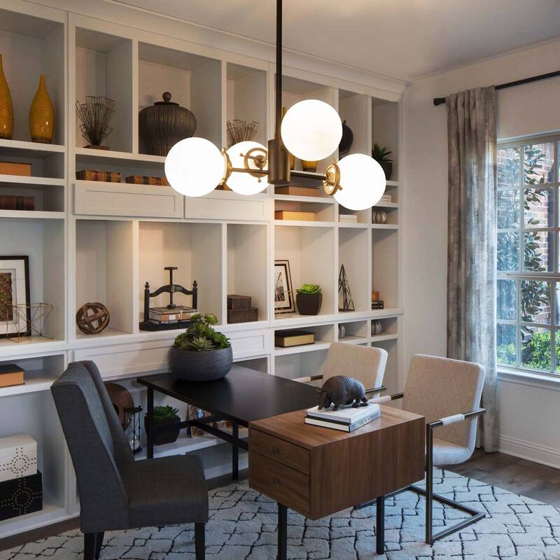 4/6-Light Modern Sputnik Globe Cluster Glass Chandelier for Dining Room