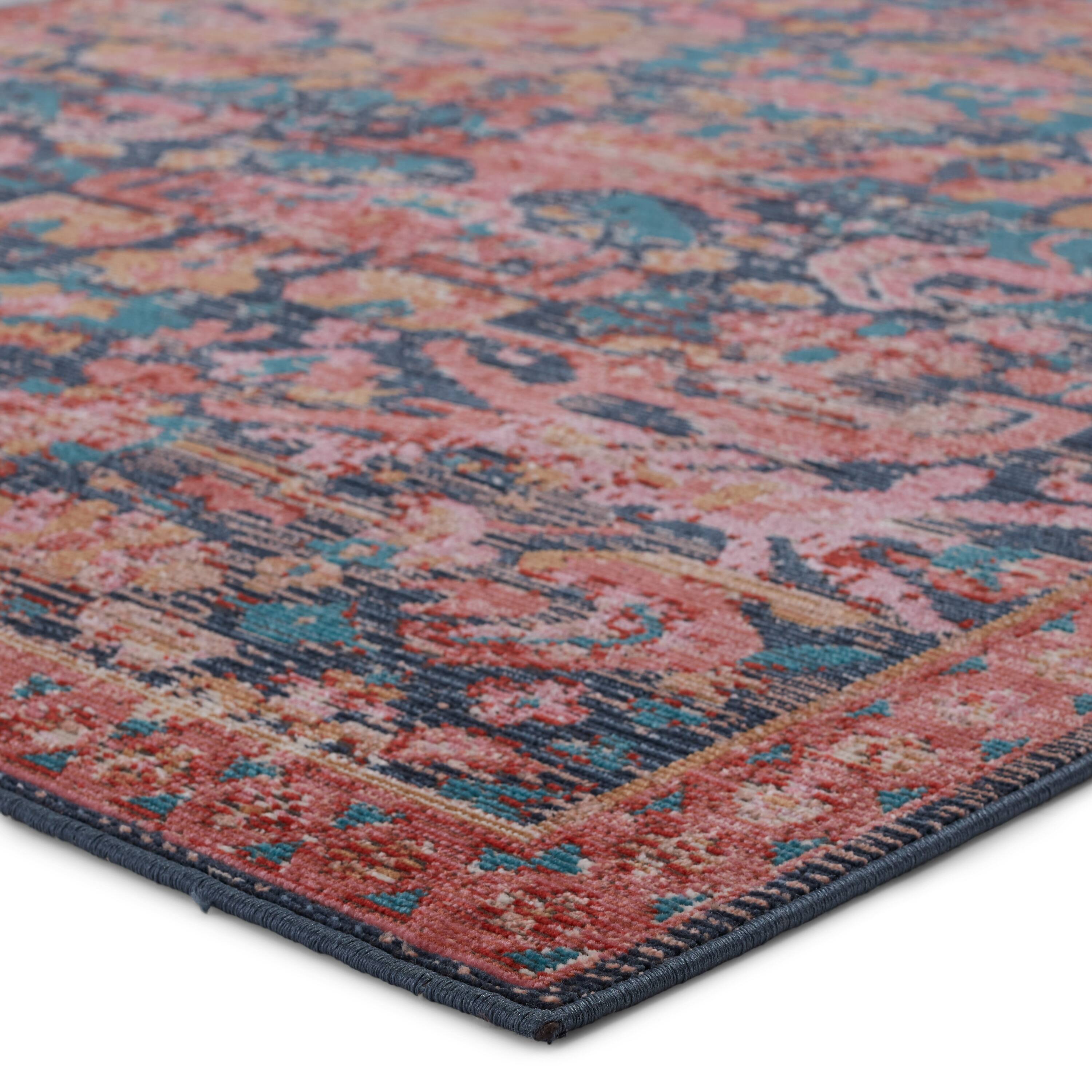 Maven Indoor/ Outdoor Oriental Pink/ Blue Area Rug On Sale Bed Bath
