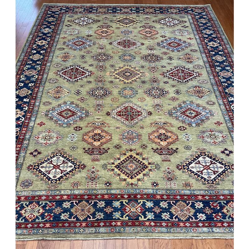 HERAT ORIENTAL Handmade Afghan Super Kazak Wool Rug - 8'10" x 12'2"