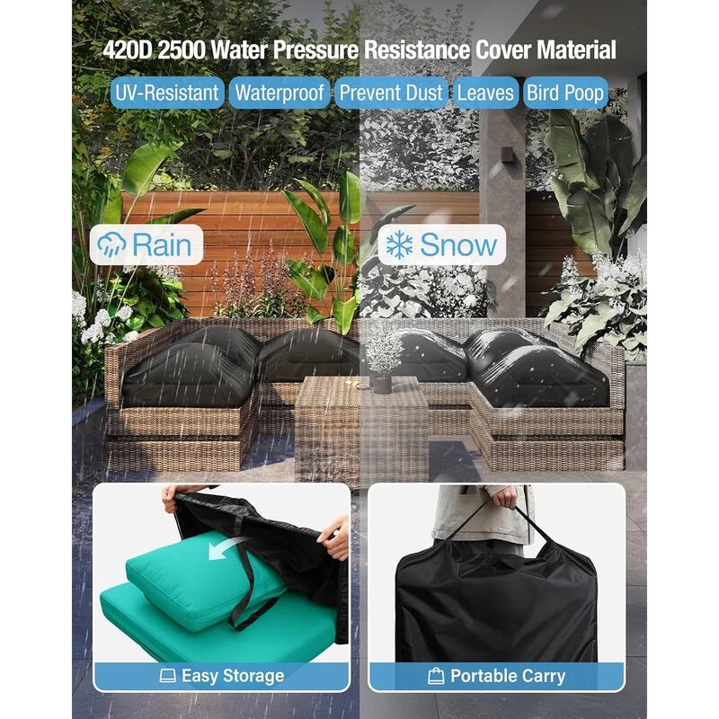 WINSOON 14 Piece Outdoor Furniture Replacement Cushions,Patio Seat Cushions