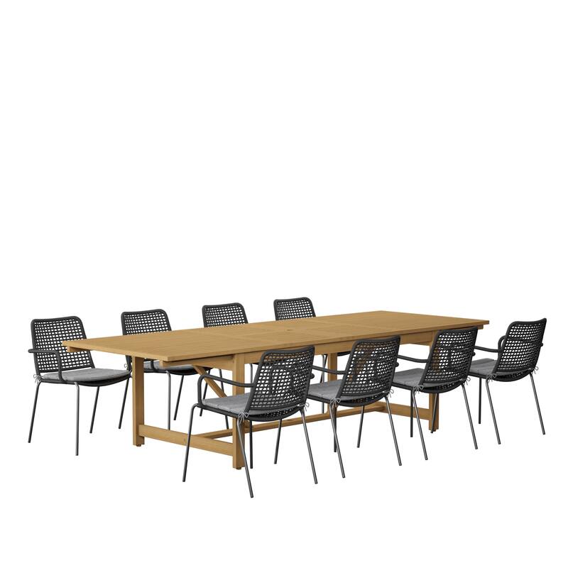 Amazonia Lewisburg 9-piece Teak Finish Patio Dining Set