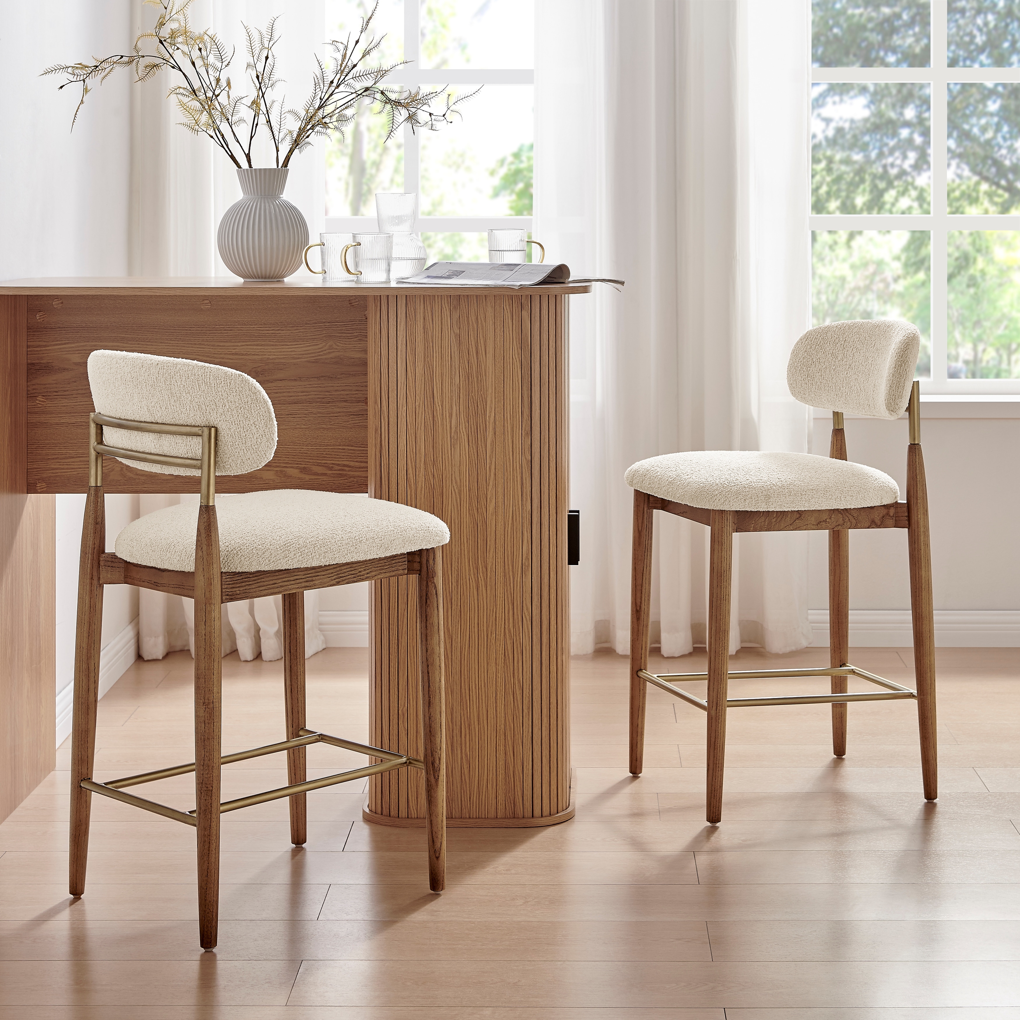 NPD Furniture Verna Boucle Counter Stool