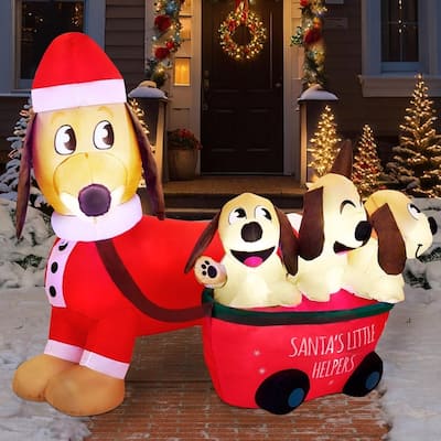 Cheerful Christmas Puppy Inflatable