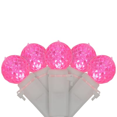 LED G12 Berry Christmas Lights - Pink - 16' White Wire - 50 ct