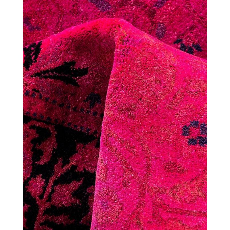 Contemporary Overdyed Wool Hand Knotted Area Rug - 3' 2" x 5' 5"