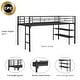 preview thumbnail 11 of 9, Metal Low Twin Loft Bed with Storage Shelves and Full Length Guardrail,Solid Construction