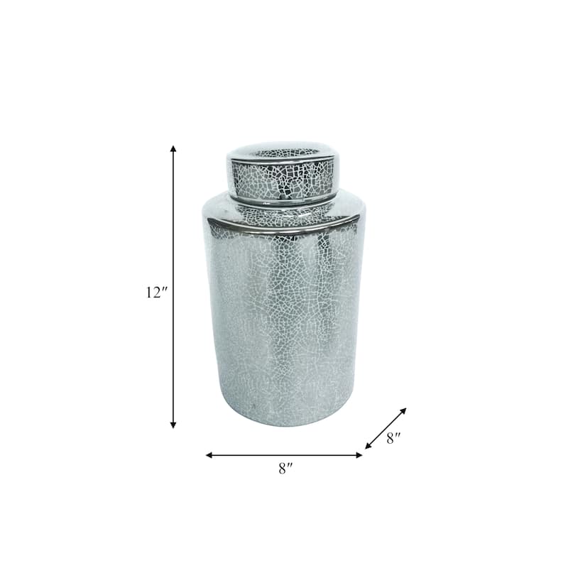 Sagebrook Home Modern Glam Jar with Lid Metallic Vase