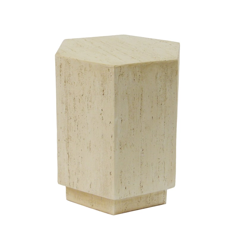 16.25" Modern Hexagon Side Table with Good Weather and Water Resistance