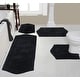 preview thumbnail 56 of 165, Waterford Collection 100% Cotton Non-Slip Bathroom Rug Set, Machine Washable Bath Rug, 4 Piece Bath Mat Set with Contour Black