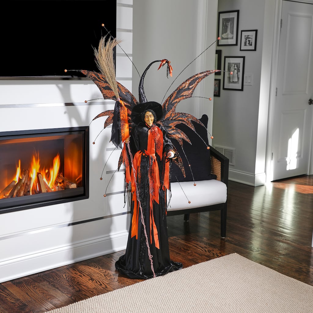 56" Resin With Fabric Haunted Witch