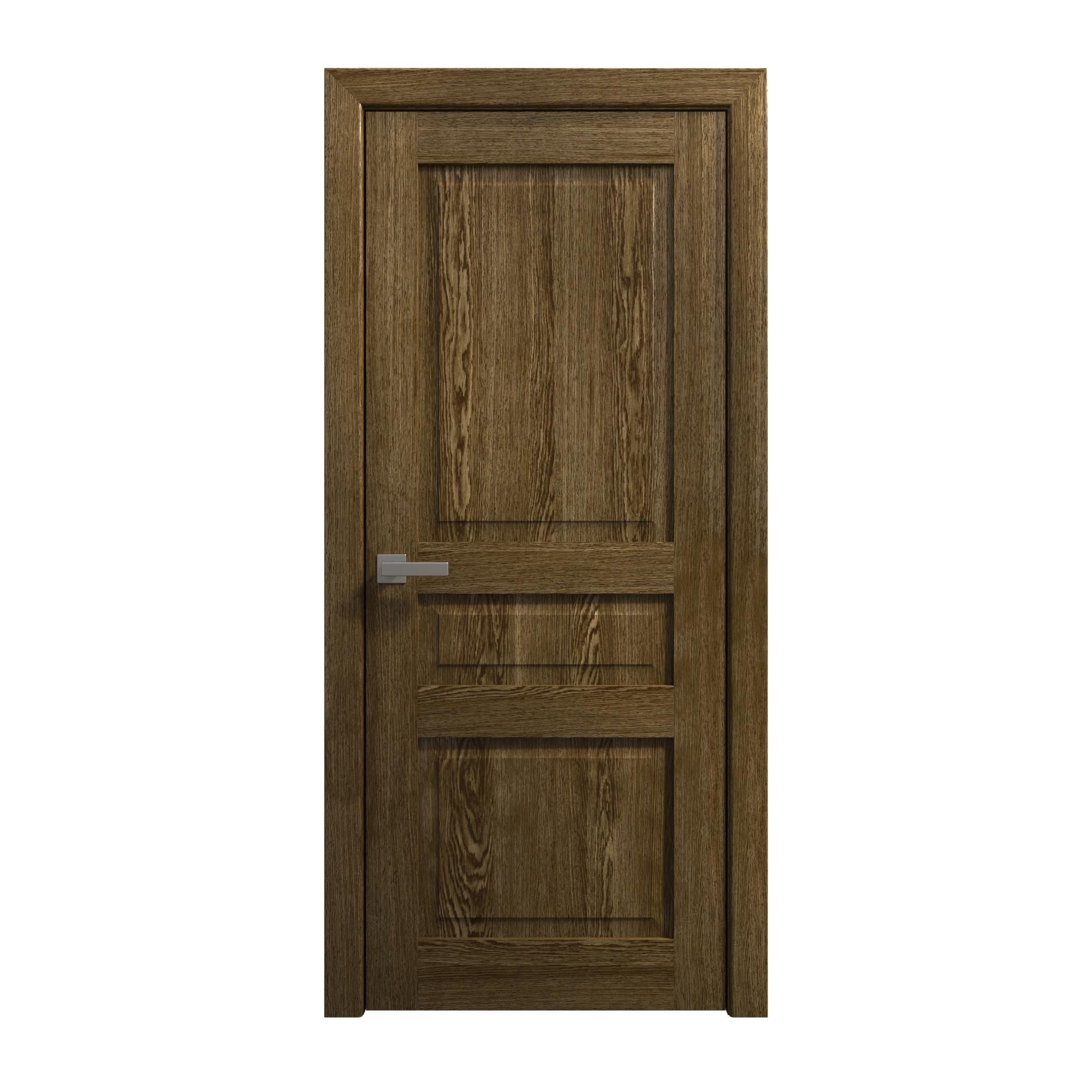 Interior Solid French Door 18 x 80 inches | Ego 5012 Marble Oak | Single Regular Panel Frame Handle | Bathroom