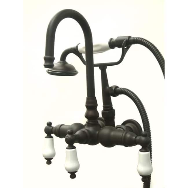 Elements Of Design Triple Handle Wall Mounted Clawfoot Tub Filler with - Oil Rubbed Bronze