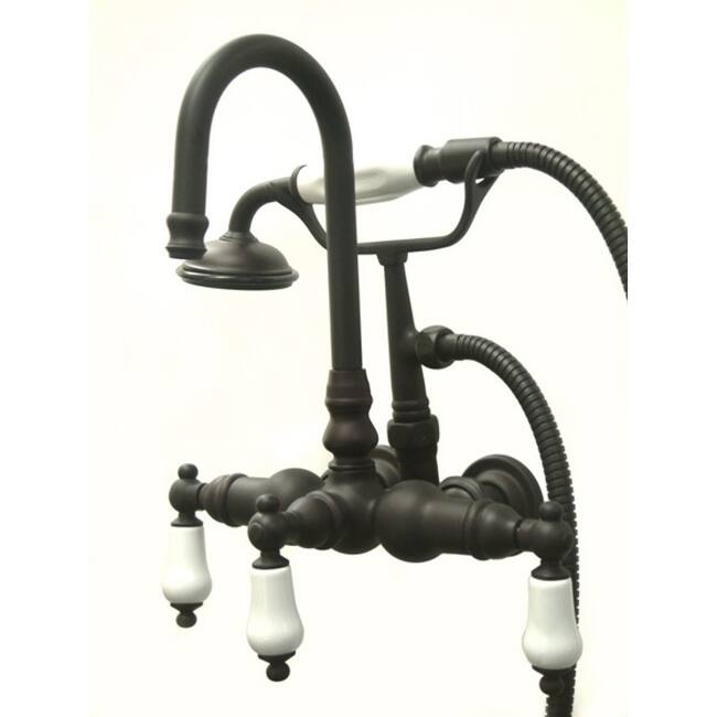 Elements Of Design Triple Handle Wall Mounted Clawfoot Tub Filler with