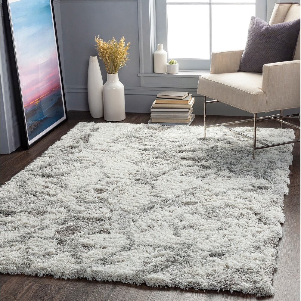 Livabliss Rosanna Distressed Boho Plush Shag Area Rug