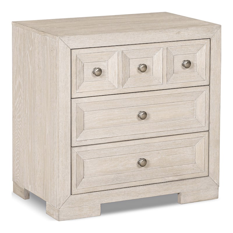 Furniture of America Durem Modern Classic 3-Piece Solid Wood Panel Bedroom Set with 3-Drawer Nightstand