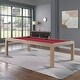 preview thumbnail 37 of 35, Olivia 8ft Driftwood Ash Billiard Slate Pool Table with Dining Top Red