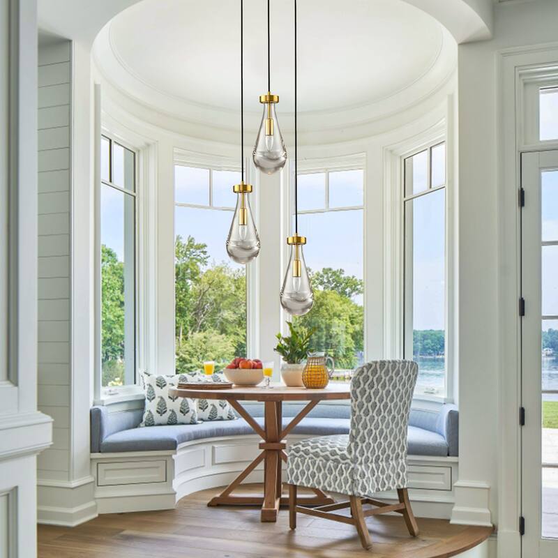 Modern Contemporary 1-Light Mini Glass Teardrop Pendant Light for Kitchen Island